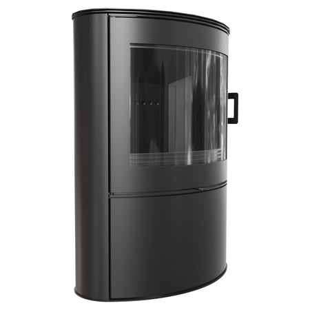 Kratki Kaminofen Koza AB S/2/BLACK | gebogene Scheibe | 10 kW 
klimaworlv.com