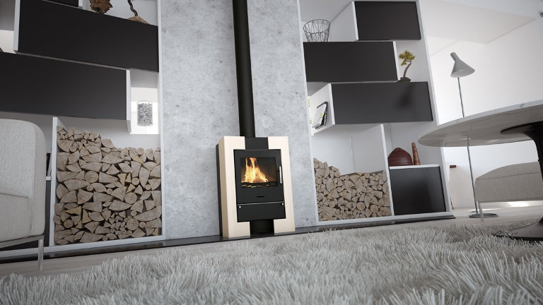 HS-Flamingo Kaminofen Espo II in Creme, Ambiente | klimaworld.com