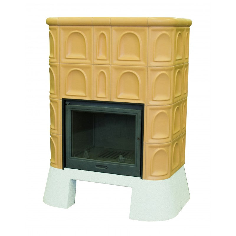 KRETZ | Kachelofen LADA | gelb/beige | mit Kamineinsatz L 53 | 7 kW ➔ klimaworlv.com