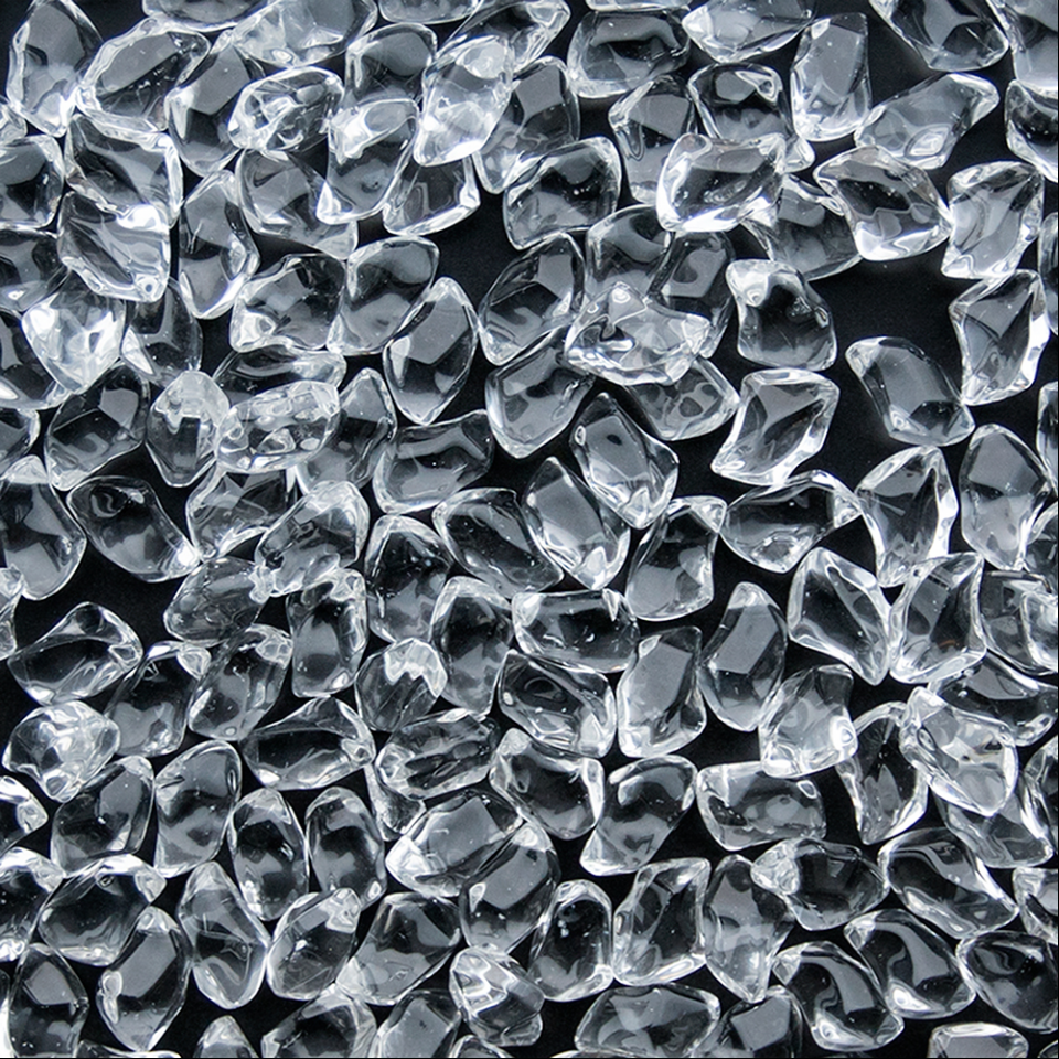 Kratki dekorative Steine transparent für Biokamin | 1 kg | ZFS01N