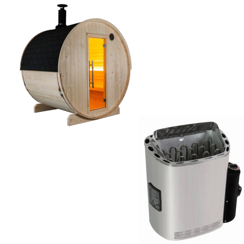 Sentiotec Sauna Set Kuusi 180 mit Saunaofen Scandia Next inkl. Steuerung | klimaworld.com