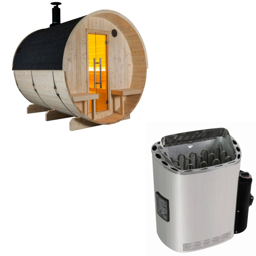 Sentiotec Sauna Set Kuusi 240 mit Saunaofen Scandia Next inkl. Steuerung | klimaworld.com