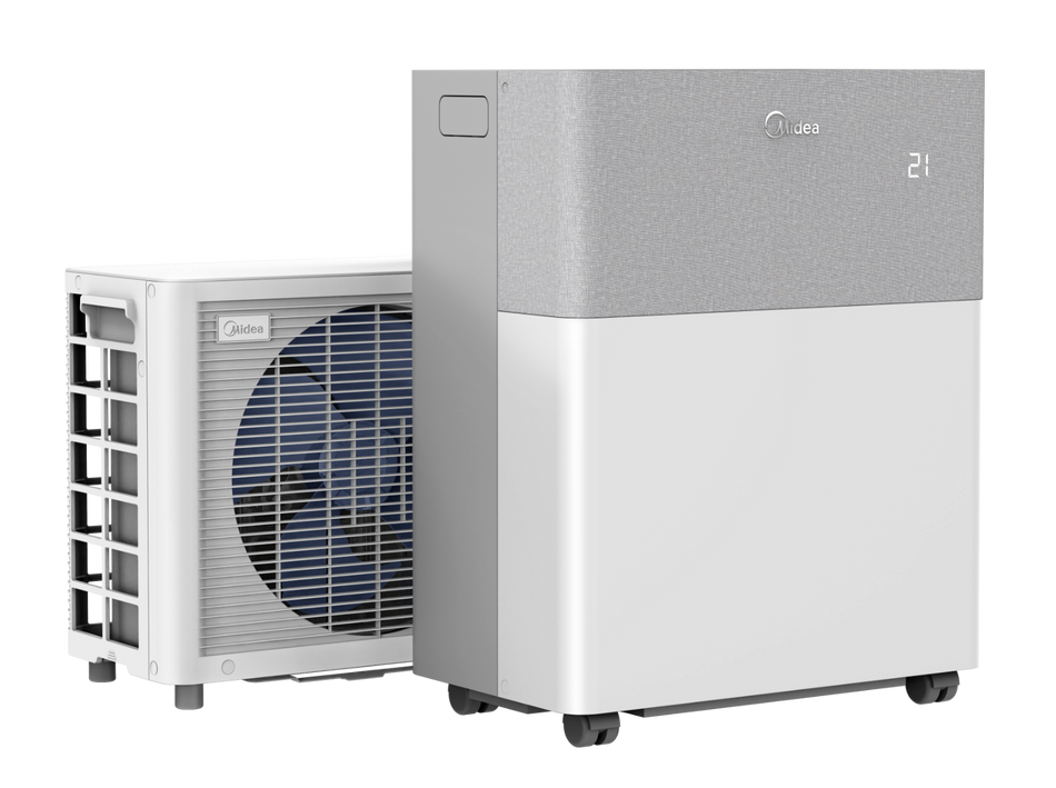 Midea PortaSplit | gestapelt | Innen- und Außengerät seitlich links | Klimaworld.com