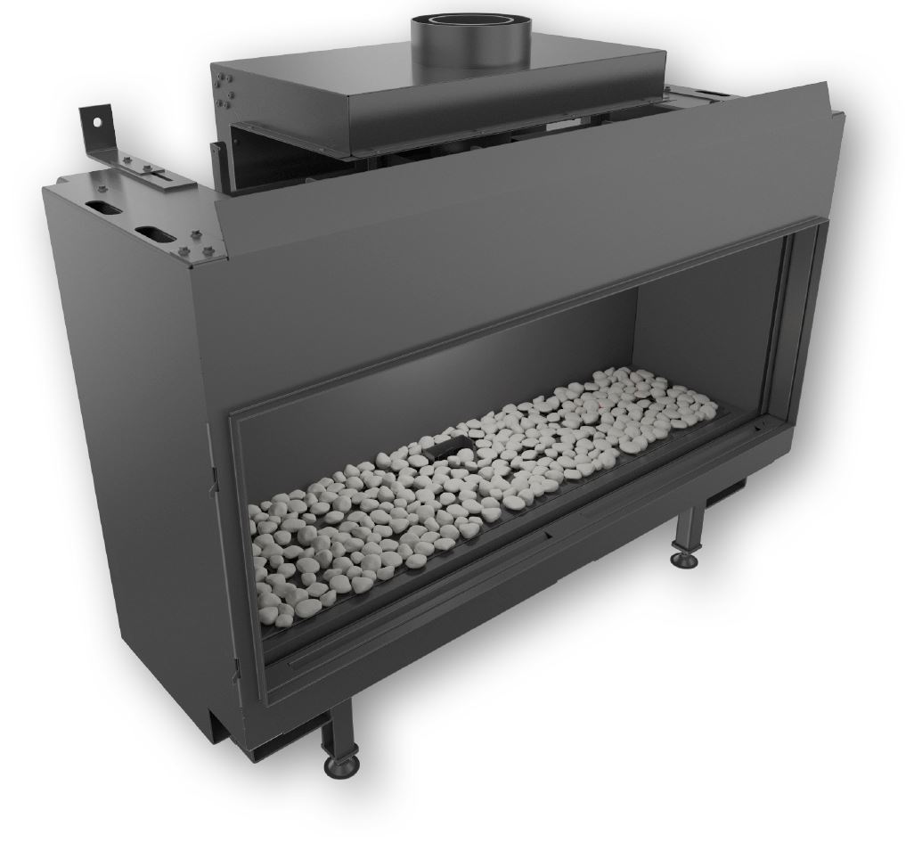 Gaskamin Kamineinsatz LEO 100 mit 11 kW mit Kunststeinen 