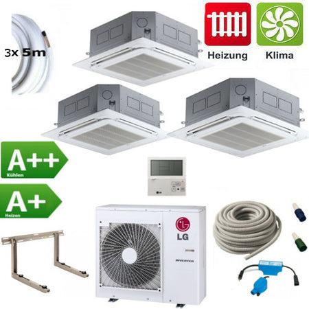 Klimaanlage Komplettset Multisplit LG 4-Wege Deckenkassette 2x1,5kW