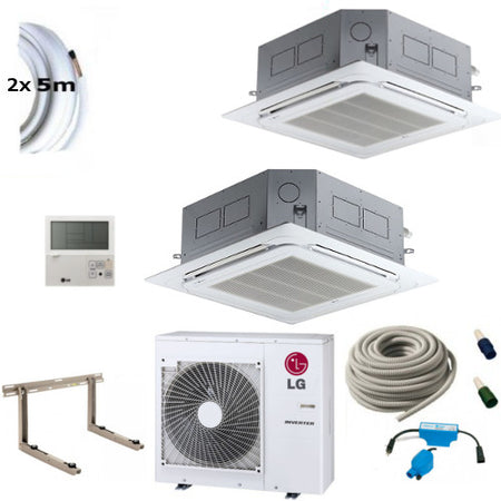 Klimaanlage Komplettset Multisplit LG 4-Wege Deckenkassette 2x1,5kW