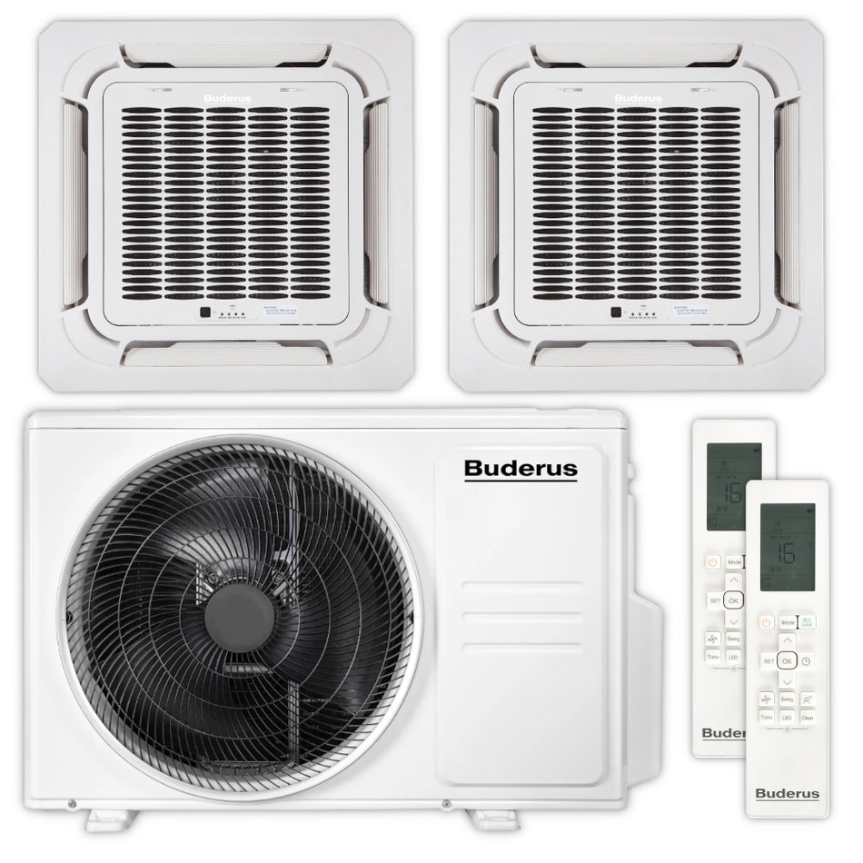 BUDERUS  Deckenkassetten Klimaanlage Set AC166i MS 4CC | 2,1 kW + 3,5 kW | klimaworld.com