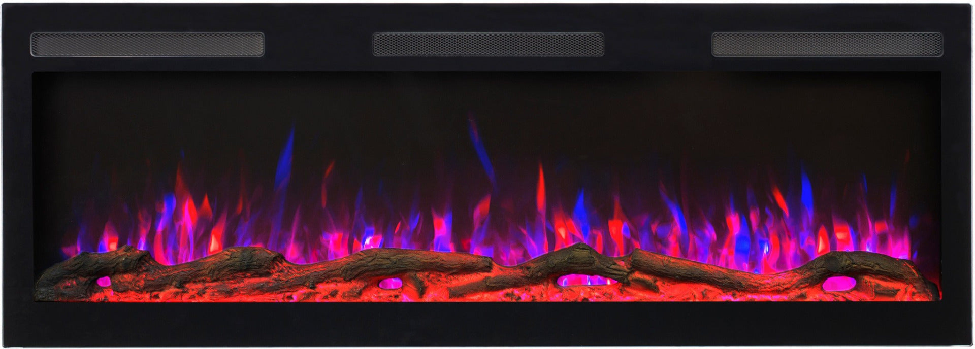 Aflamo Elektrokamin Majestic Pro 107 blau-rot mit Holz | klimaworld.com
