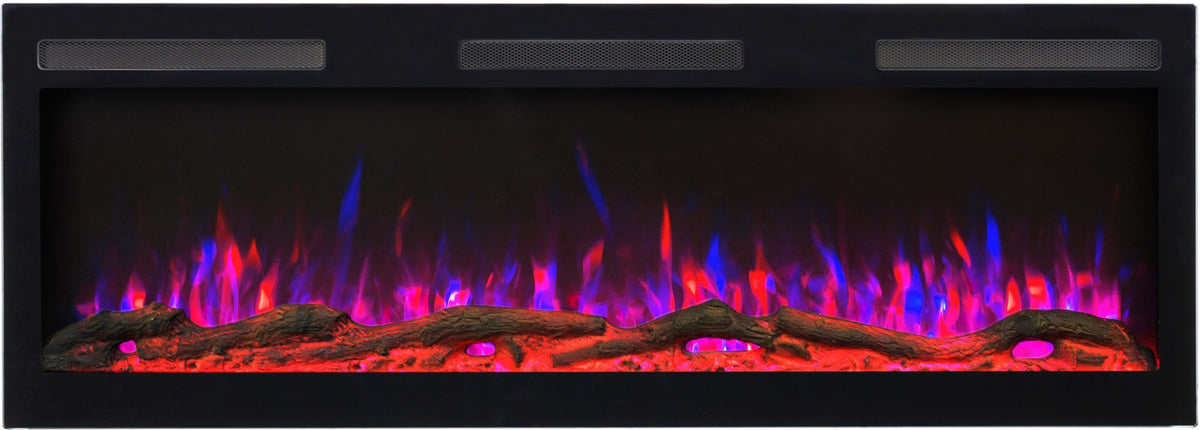 Aflamo Elektrokamin Majestic Pro 128 blau-rot mit Holz | klimaworld.com