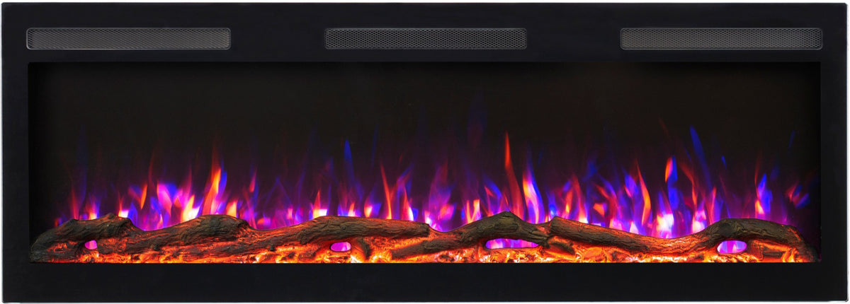Aflamo Elektrokamin Majestic Pro 183 blau-rot mit Holz | klimaworld.com