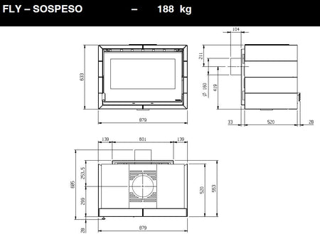Kachelofen La Nordica Fly con Sospeso 9kW