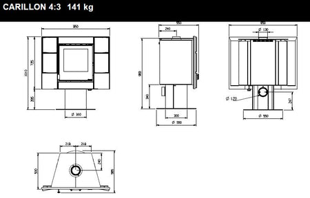 Holzofen Serie Carillon La Nordica Carillon Flat 6kW