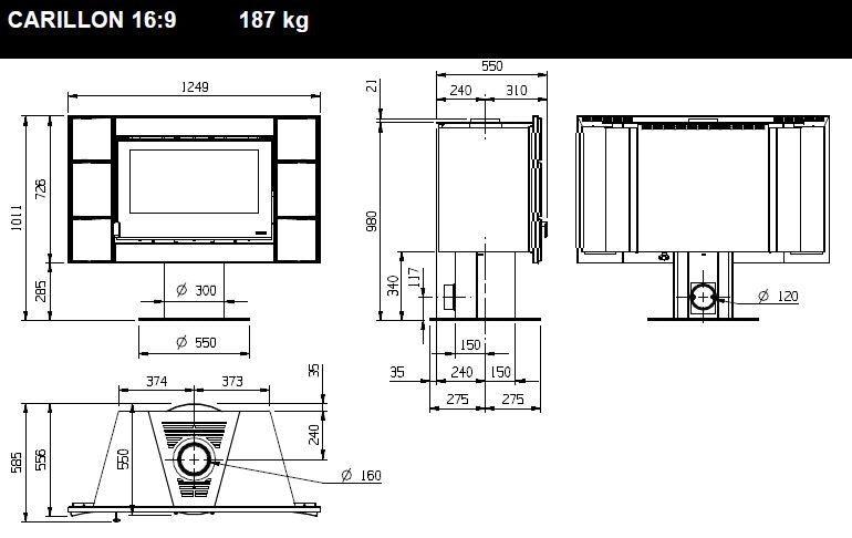 Holzofen Serie Carillon La Nordica Carillon Flat 9kW
