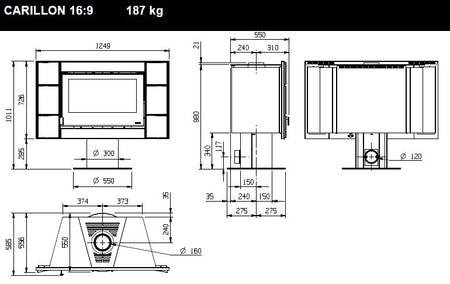 Holzofen Serie Carillon La Nordica Carillon Flat 9kW