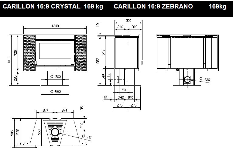 Holzofen Serie Carillon La Nordica Carillon Flat 9kW