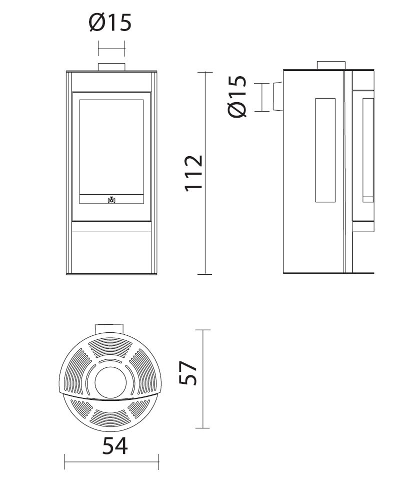Kaminofen Elle 6 kW Edilkamin Luftheizer