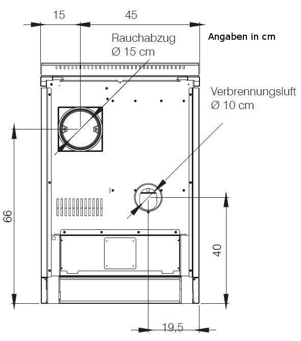 Holzherd Beistellherd KE60W KitchenKamin 