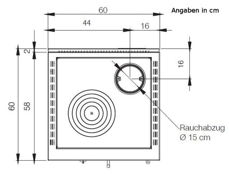 Holzherd Beistellherd KE60W KitchenKamin 