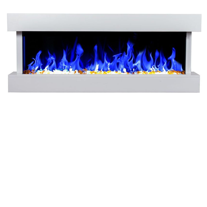 Aflamo Modena Elektrokamin | weiß Flammen blau