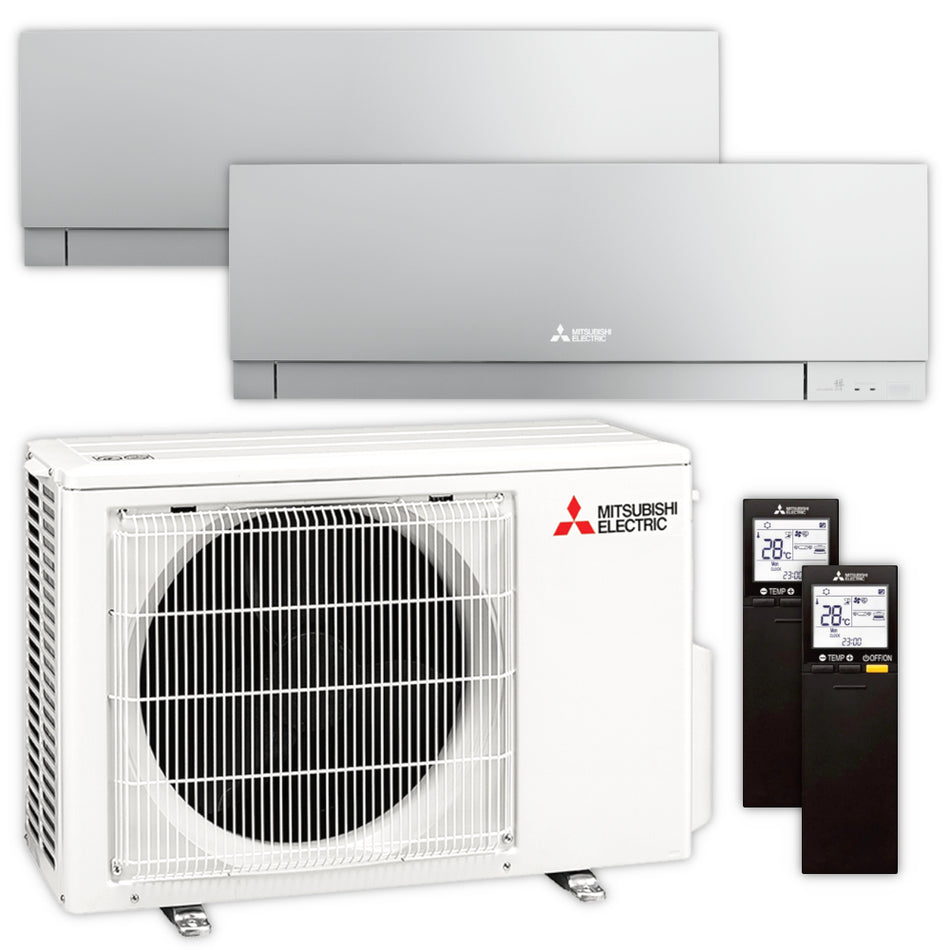 Mitsubishi Multisplit Klimaanlage Set MSZ-EF | 1,8 kW + 2,5 kW | Silver | klimaworld.com