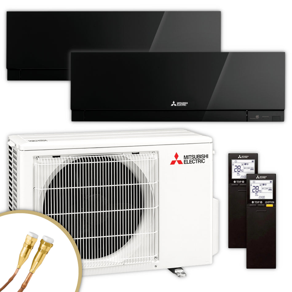 Mitsubishi Multisplit Klimaanlage Set MSZ-EF | 2,5 kW + 3,5 kW | Black | klimaworld.com