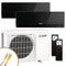 Mitsubishi Multisplit Klimaanlage | MSZ-EF | 1,8 + 2,5 kW | Black | Quick-Connect