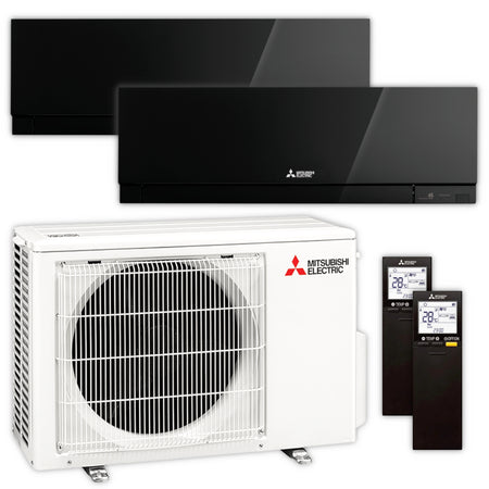 Mitsubishi Multisplit Klimaanlage Set MSZ-EF | 3,5 kW + 3,5 kW | Black | klimaworld.com