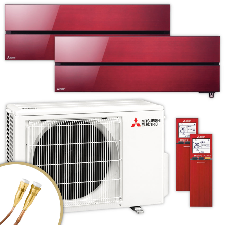 Mitsubishi Multisplit Klimaanlage Set MSZ-LN | 2,5 kW + 3,5 kW | Ruby Red | klimaworld.com