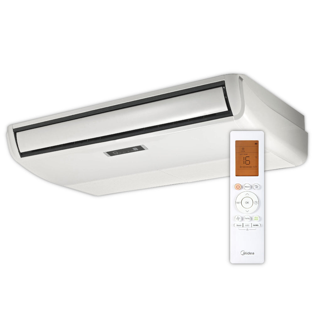 MUE2-24HRFNX(GA) Midea Klimaanlage Flextruhengeraet in Weiss mit Frontdisplay, Luftauslassklappe und Fernbedienung mit LCD | Klimaworld.com