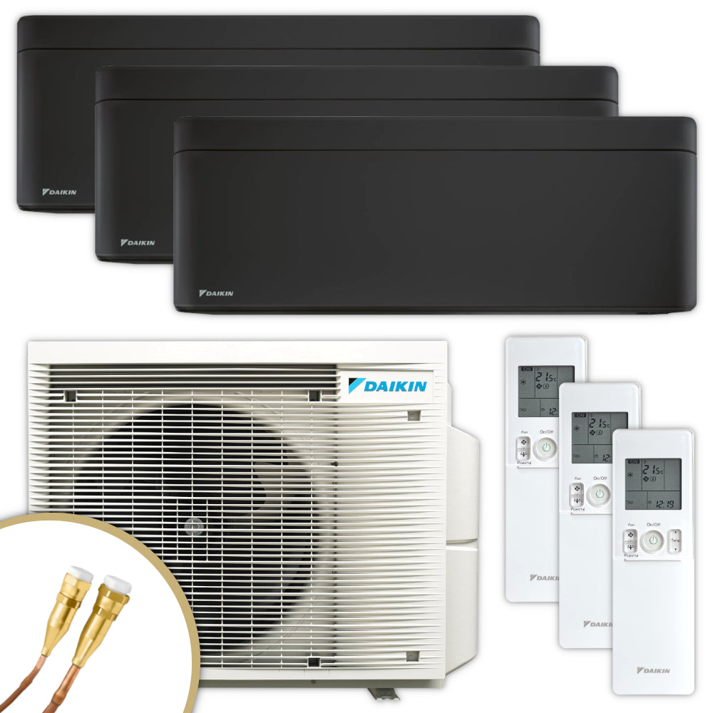 Daikin Stylish C-Serie Set mit drei Wandgeraeten, Aussengeraet, Fernbedienungen und Kaeltemittelleitungen | Klimaworld.com