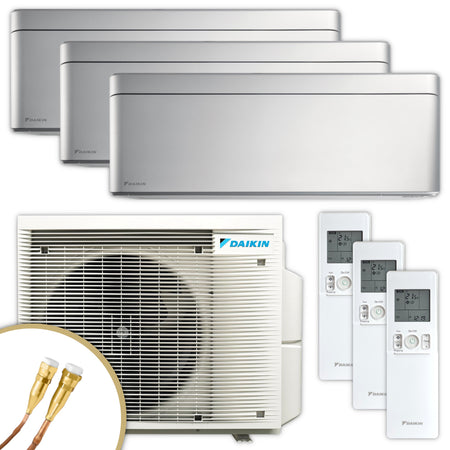 Daikin Stylish C-Serie Set mit drei Wandgeraeten, Aussengeraet, Fernbedienungen und Kaeltemittelleitungen | Klimaworld.com