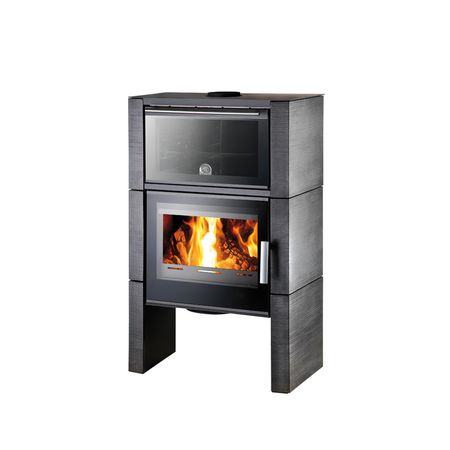 Haas+Sohn | Kaminofen NEWHAM easy 347.15-C + Backfach, Keramik metallic 8kW