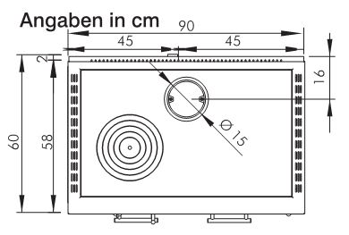 Zentralheizungsherd Beistellherd KE90H KitchenKamin
