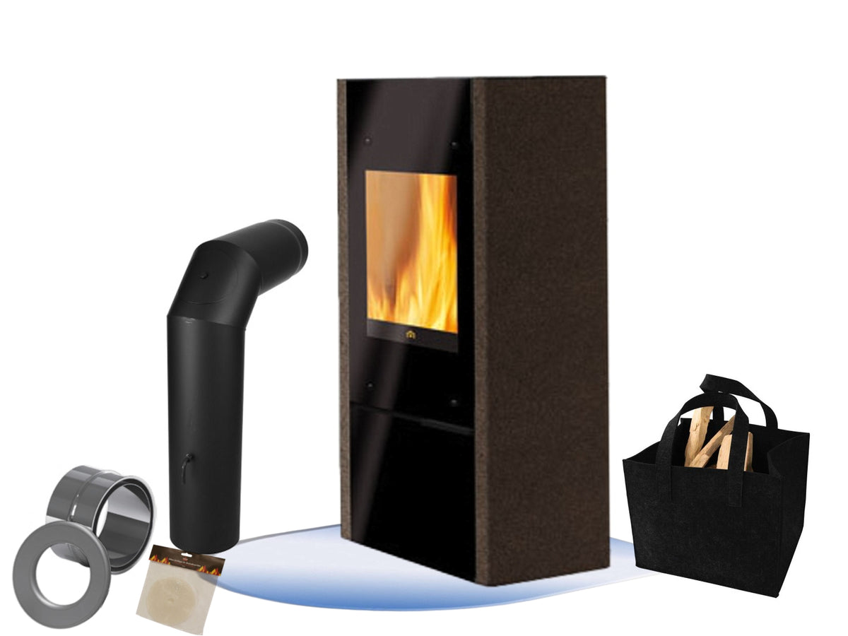 Kaminofen Coral 1 Luftheizer 6 kW Edilkamin Warmluftofen Stahl braun