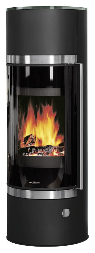 Wasserführender Kaminofen Arena Aqua 8,5 kW - schwarz- Abdeckplatte Glas