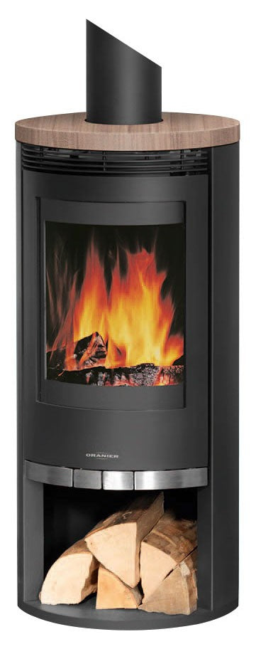 Oranier Rota Stahl Schwarz mit Abdeckplatte Keramik Grappa Kaminofen 5 kW