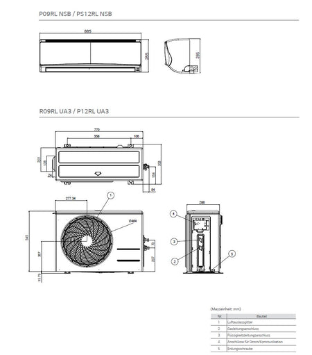 LG Klimagerät / Klimaanlage Standard Inverter P12RL 3,5 kW - SET 