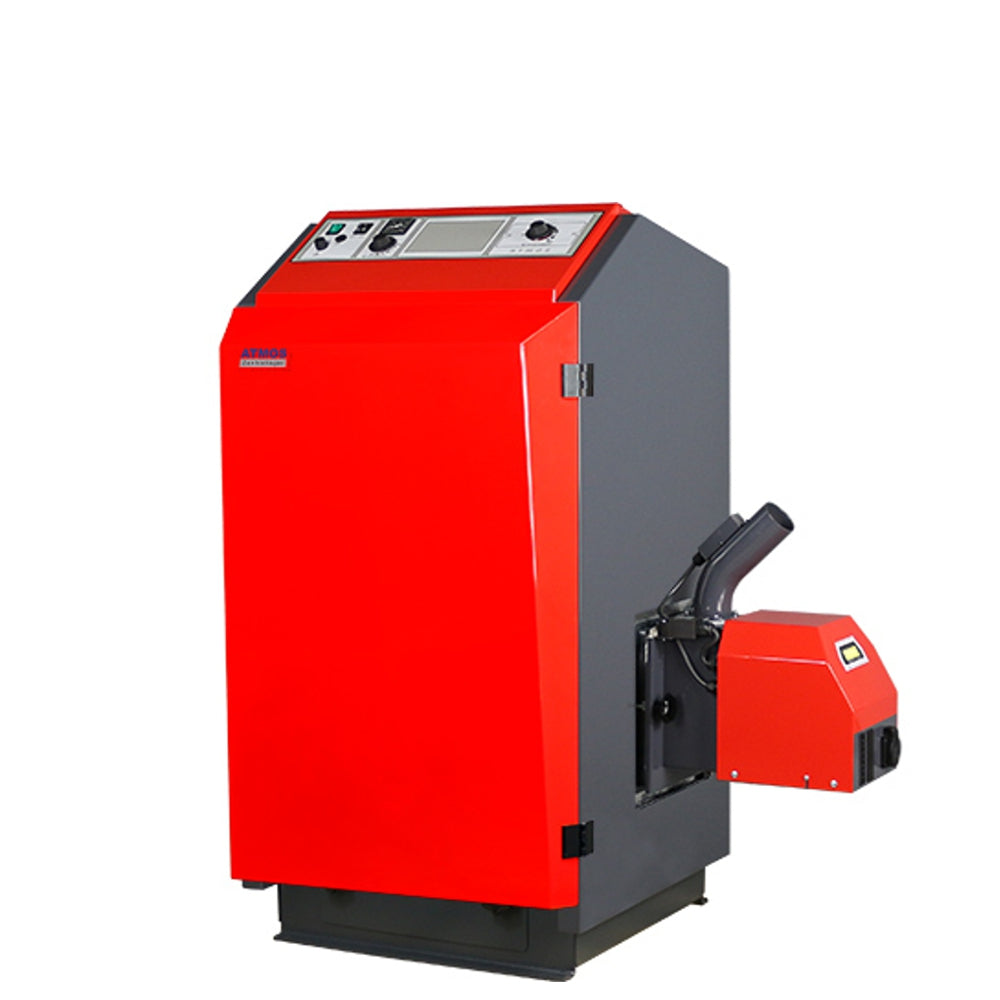 Atmos roter P14 Pelletkessel inkl. A25 Brenner/Foerderschnecke | klimaworld.com