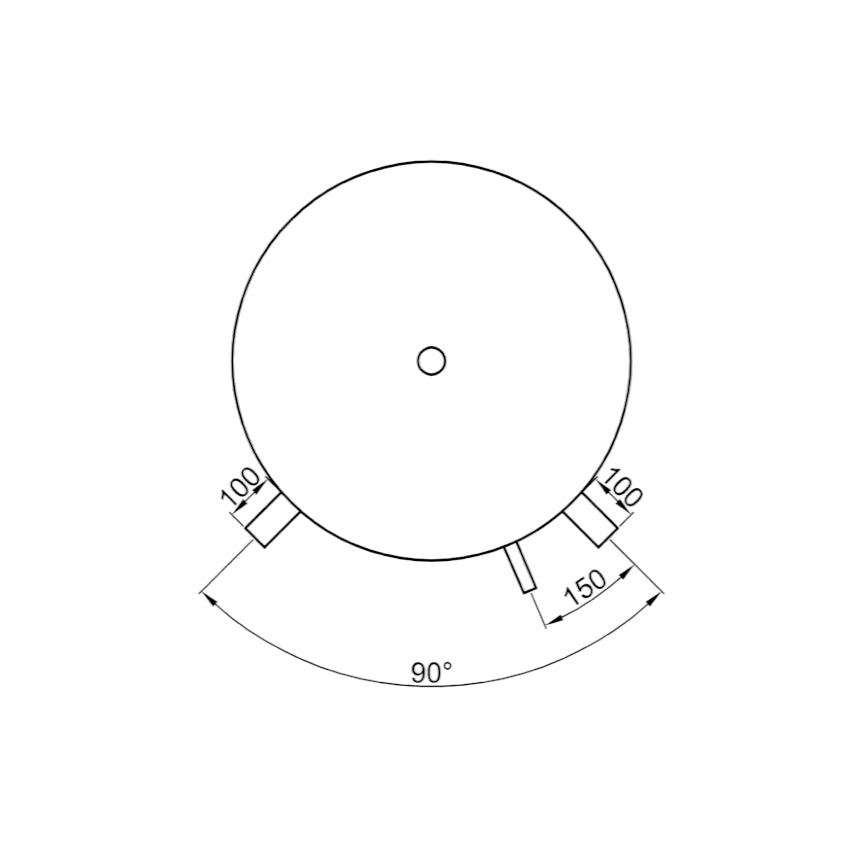TWL | Pufferspeicher 300 Heizungswasser | 2 Wärmetauscher | 90° | Zeichnung