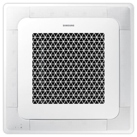 Samsung Mini-Deckenkassette WindFree Klimaanlage in Weiss mit quadratischem Frontpanel und markantem Lochgitterdesign | Klimaworld.com