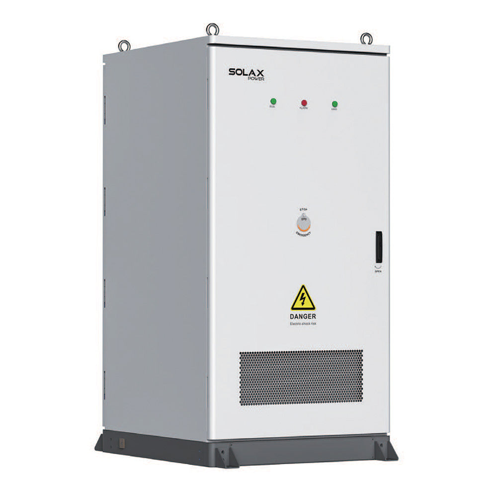 weißer SolaX Schaltschrank X3-PCAB-750 Halbprofilansicht