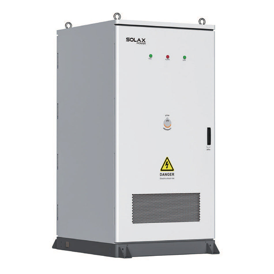 weißer SolaX Schaltschrank X3-PCAB-750 Halbprofilansicht