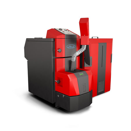Beispielaufbau Attack Pellet 30 Automatik Plus mit optionalem Behälter und Schnecke | klimaworld.com