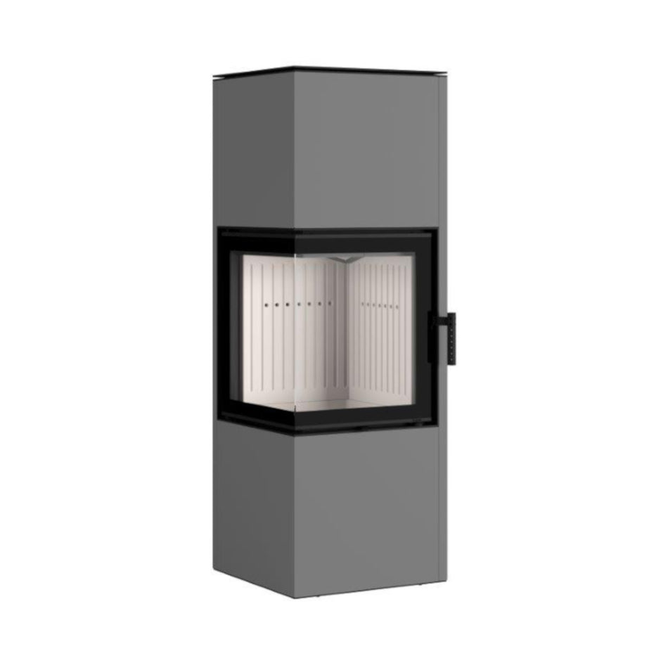 Hajduk Kaminofen Pixel L| 7 kW| rechteckiger Kaminofen| Grau | klimaworld.com