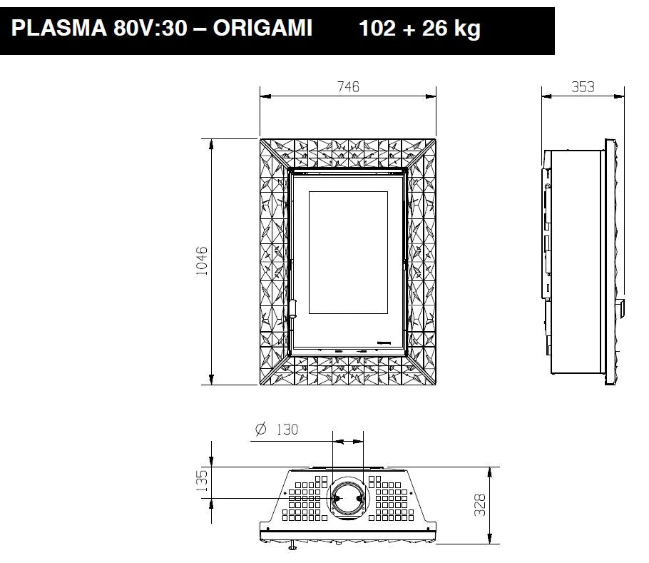 Kaminofen La Nordica PLASMA 6 kW 80 zu 30