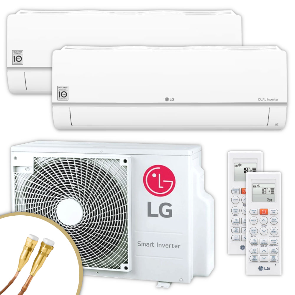 LG Multisplit Klimaanlage Set STANDARD PLUS | 3,5 kW + 3,5 kW | Quick-Connect 
