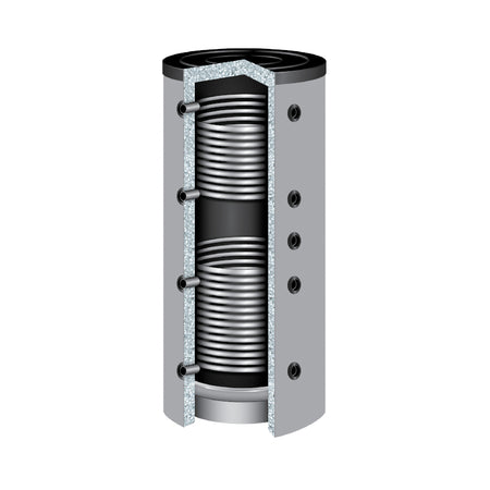 TWL | Pufferspeicher 300 Heizungswasser | 2 Wärmetauscher | 90°