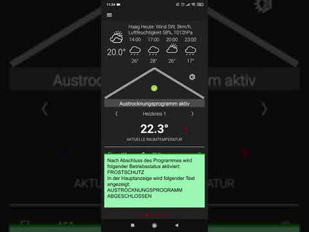 Bedienung einer OCHSNER-Heizungswärmepumpe mit der neuen OTS-Regelung (OCHSNER Tronic Smart) via Smartphone und OTS-App:
- Austrocknungsprogramm einschalten 


Bitte beachten Sie auch weiterführende Informationen in der OTS Regler Bedienungsanleitung sowie die Vorgaben Ihres Estrich-Herstellers.



Musik: 
- Flight Mode
- GEMA freie Musik www.frametraxx.de