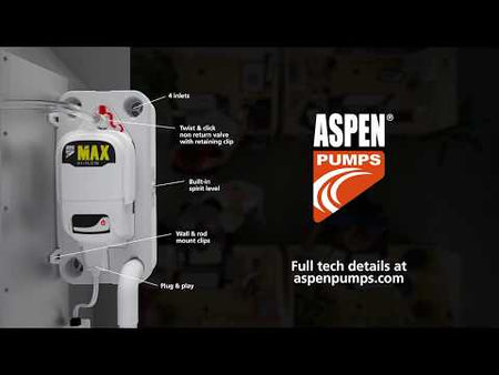 The best in class Max Hi-Flow tank pump carries on the Aspen Pumps tradition of build quality & high performance. With the lowest dB(A) rating & best IP rating (IP24 splash proof) of any tank pump, the Max Hi-Flow is the quietest & safest pump in its class.