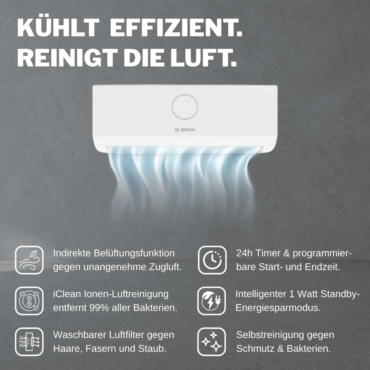 BOSCH | Split Klimaanlage CL3000i 35 WE | 3,5 kW | klimaworld.com